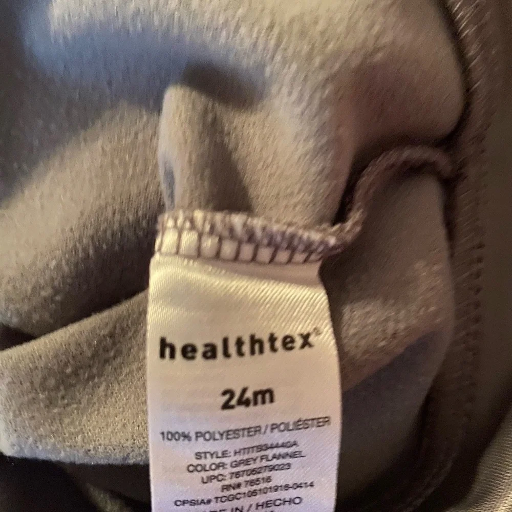 24 month boys Silverish Gray and Orange Track Suit